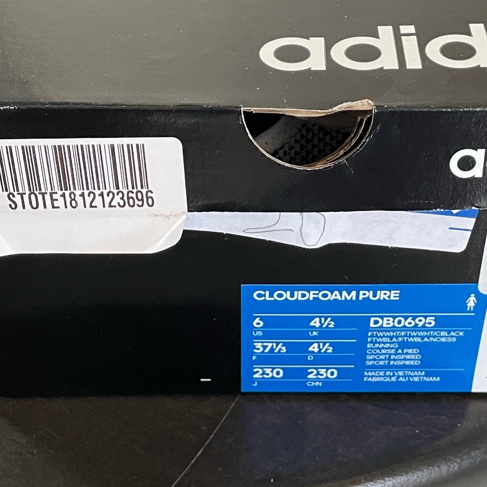 NWT Adidas Cloudfoam Pure Gray and White Sneakers - Picture 7 of 9